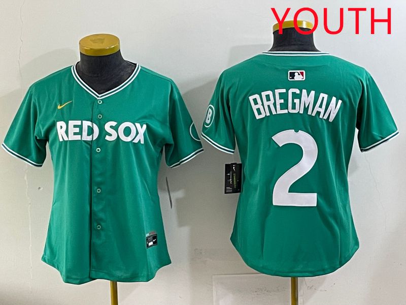 Youth 2025 Boston Red Sox #2 Bregman Dark Green Joint Name Nike MLB Jersey style 1->youth mlb jersey->Youth Jersey